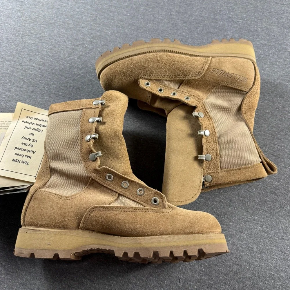 Belleville 6.5 R Mens Tan Suede Gore-Tex Military Flight Combat Boots USA Made